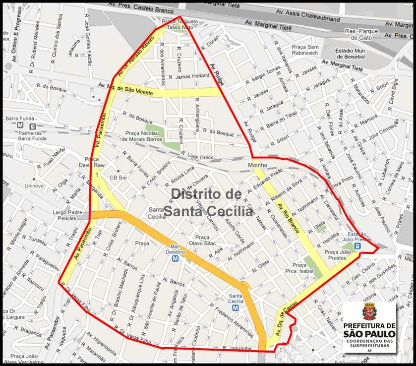 mapa de santa cecília de Sao Paulo