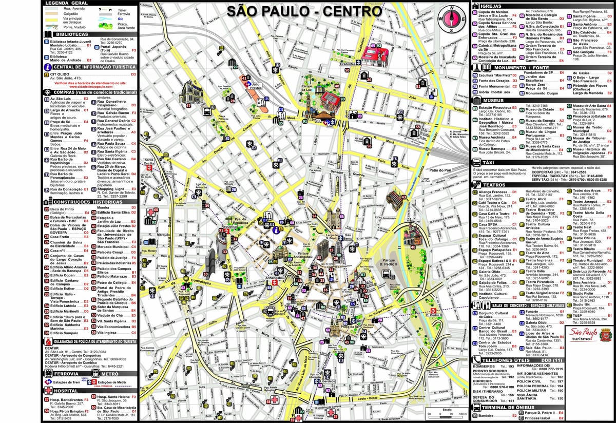 mapa de Sao Paulo centre de la ciutat