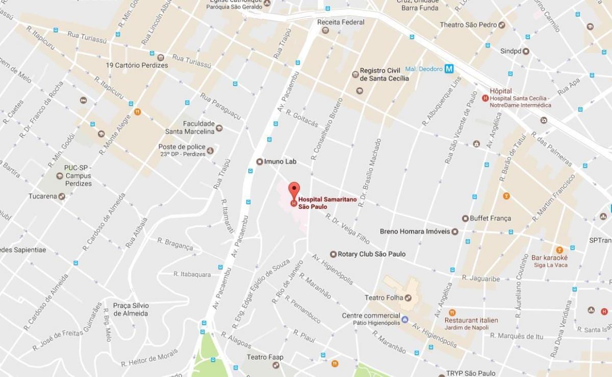 São Paulo hospital mapa
