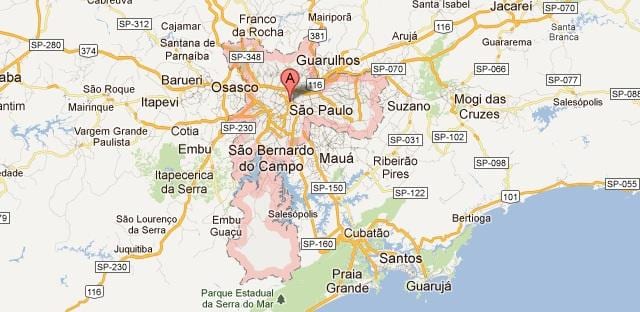 mapa de google Sao Paulo
