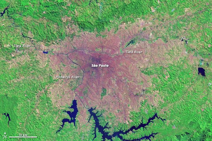 São Paulo, el mapa topogràfic