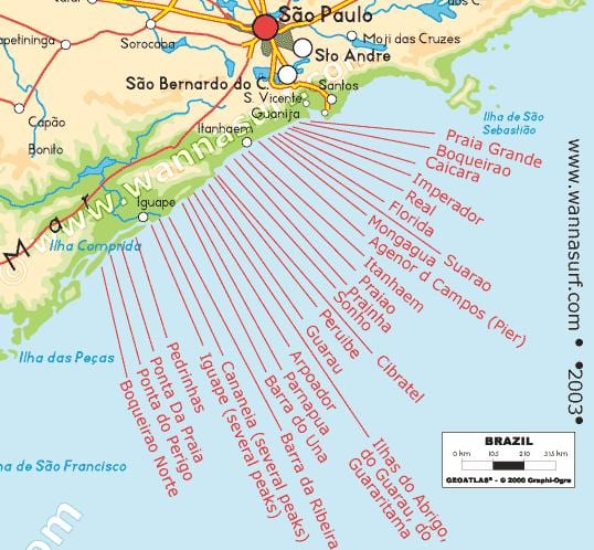 São Paulo platja mapa