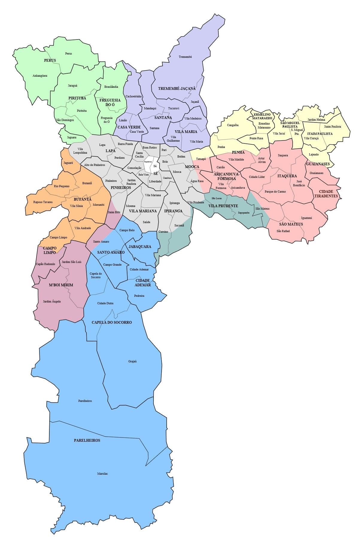 São Paulo suburbi mapa