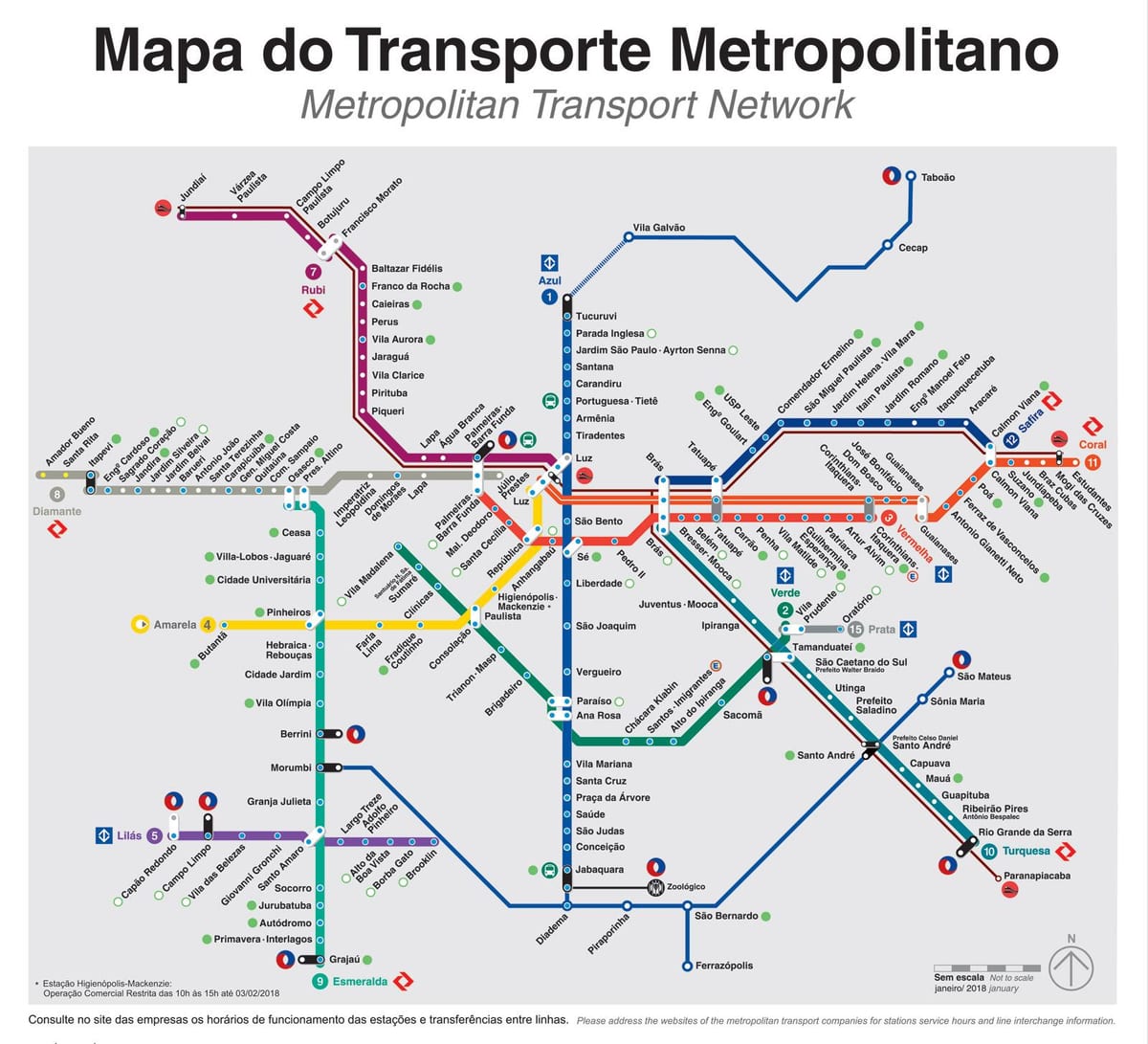 São Paulo transport mapa