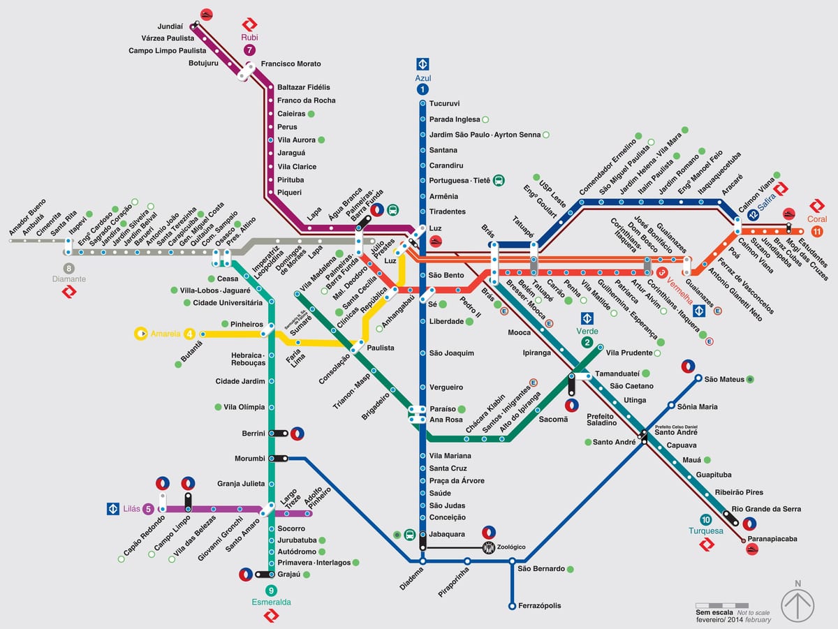 São Paulo tren mapa