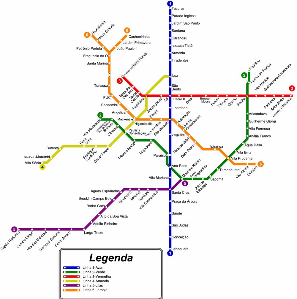 mapa de Sao Paulo tub