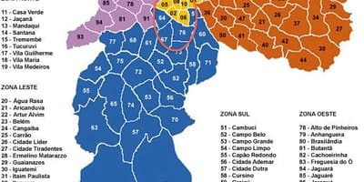 Sao Paulo mapa de barris